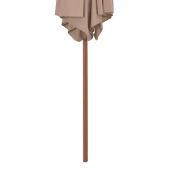 vidaXL Parasol met houten paal 270 cm taupe
