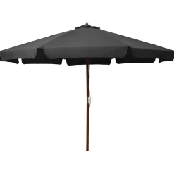 vidaXL Parasol met houten paal 330 cm antraciet