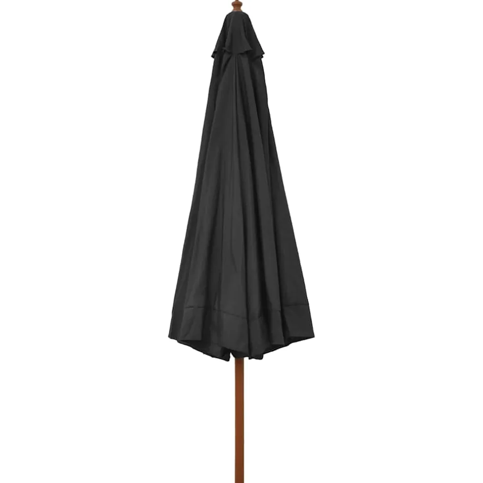 vidaXL Parasol met houten paal 330 cm antraciet