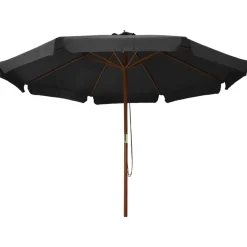 vidaXL Parasol met houten paal 330 cm antraciet
