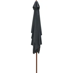 vidaXL Parasol met houten paal 200x300 cm antraciet