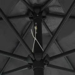 vidaXL Parasol met LED-verlichting en aluminium paal 270 cm antraciet