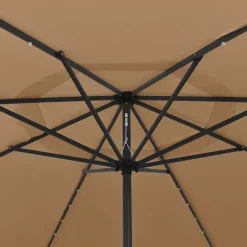 vidaXL Parasol met LED-verlichting 400 cm taupe