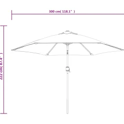 vidaXL Parasol met metalen paal 300 cm antraciet