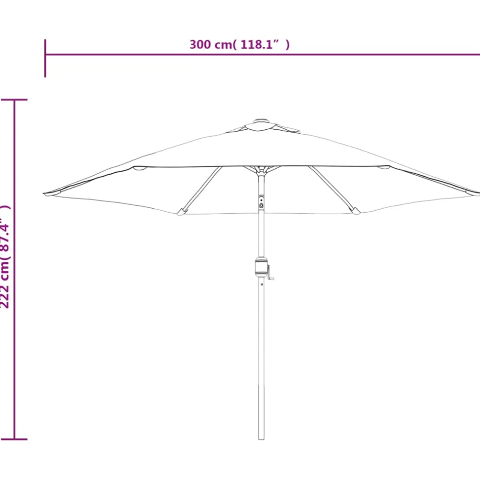 vidaXL Parasol met metalen paal 300 cm antraciet