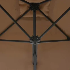 vidaXL Parasol met stalen paal 250x250 cm taupe