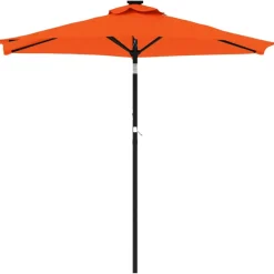 vidaXL Parasol met stalen paal 225x225x212 cm terracottakleurig