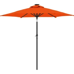vidaXL Parasol met stalen paal 225x225x212 cm terracottakleurig