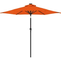 vidaXL Parasol met stalen paal 225x225x212 cm terracottakleurig