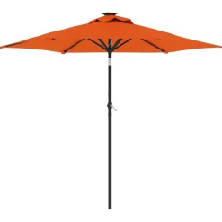 vidaXL Parasol met stalen paal 225x225x212 cm terracottakleurig