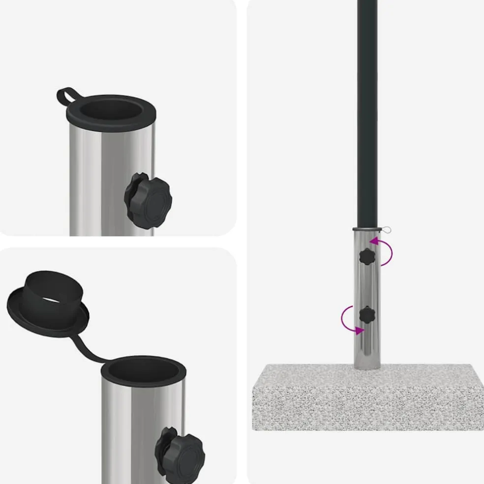 vidaXL Parasolvoet rechthoekig 25 kg graniet