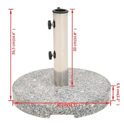 vidaXL Parasolvoet rond 20 kg graniet