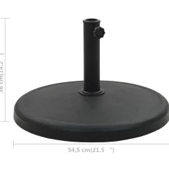 vidaXL Parasolvoet rond 19 kg polyresin zwart