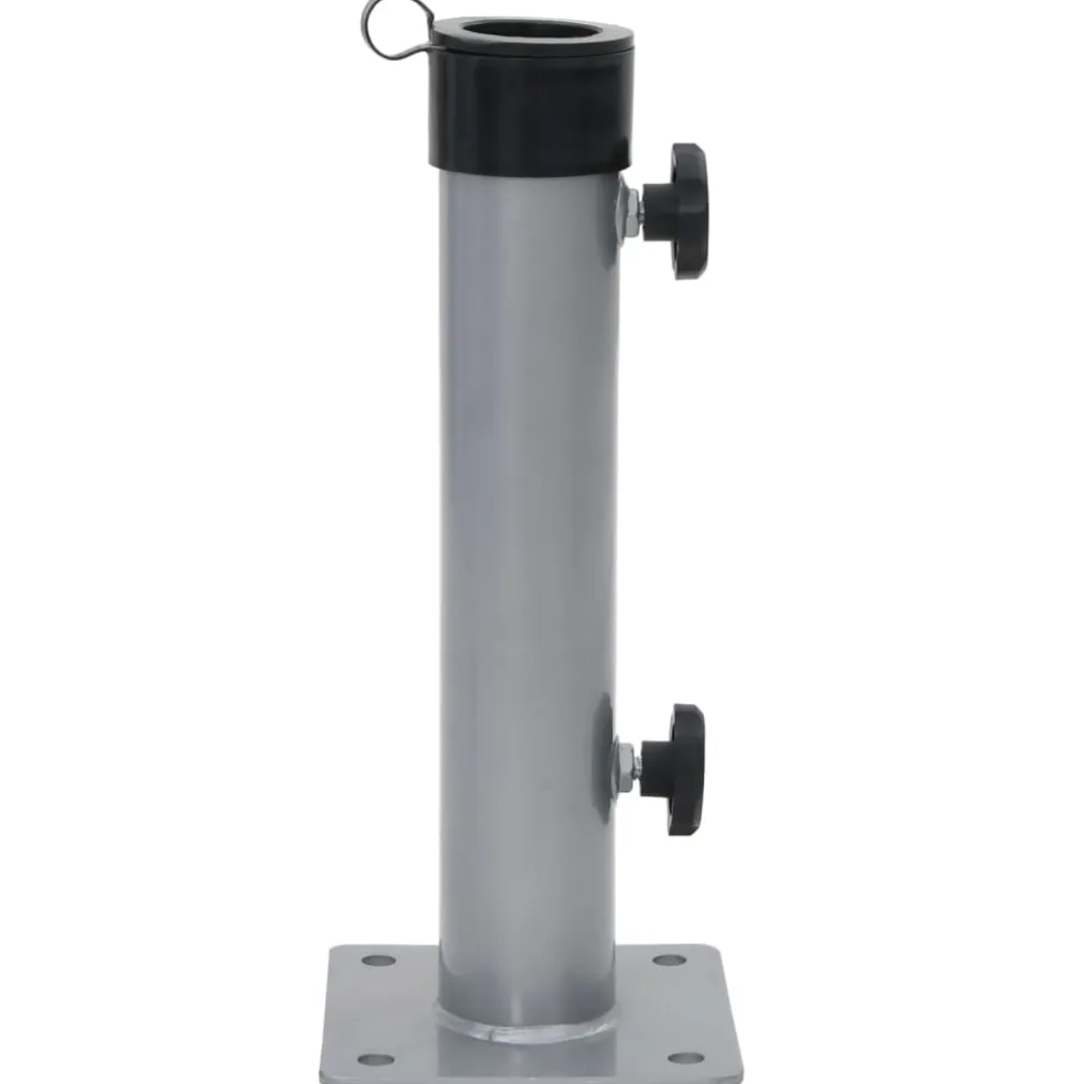 vidaXL Parasolvoet voor Ø38/48 mm stok staal zilverkleurig
