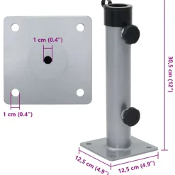 vidaXL Parasolvoet voor Ø38/48 mm stok staal zilverkleurig