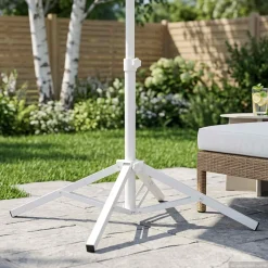 vidaXL Parasolvoet Wit Staal voor paal van 25-32 mm