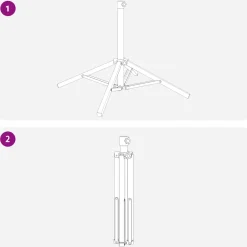 vidaXL Parasolvoet Wit Staal voor paal van 25-32 mm