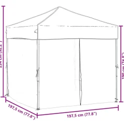 vidaXL Partytent inklapbaar met zijwanden 2x2 m zwart