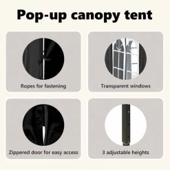vidaXL Partytent inklapbaar met zijwanden 2x2 m zwart