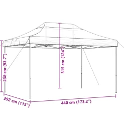 vidaXL Partytent inklapbaar pop-up 440x292x315 cm taupe