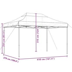 vidaXL Partytent inklapbaar pop-up 410x279x315 cm bordeauxrood