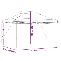 vidaXL Partytent inklapbaar pop-up 410x279x315 cm terracotta