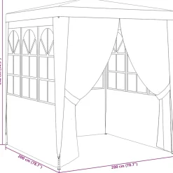 vidaXL Partytent met zijwanden professioneel 90 g/m² 2x2 m wit