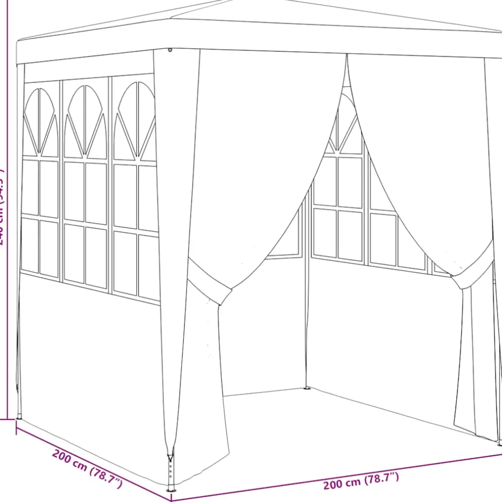 vidaXL Partytent met zijwanden professioneel 90 g/m² 2x2 m wit