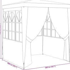 vidaXL Partytent met zijwanden professioneel 90 g/m² 2x2 m blauw