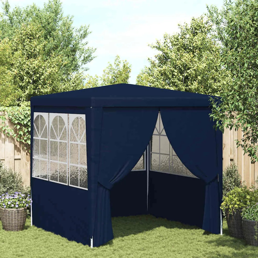 vidaXL Partytent met zijwanden professioneel 90 g/m² 2x2 m blauw