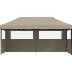vidaXL Partytent Taupe met Zwarte Frame Oxford Stof