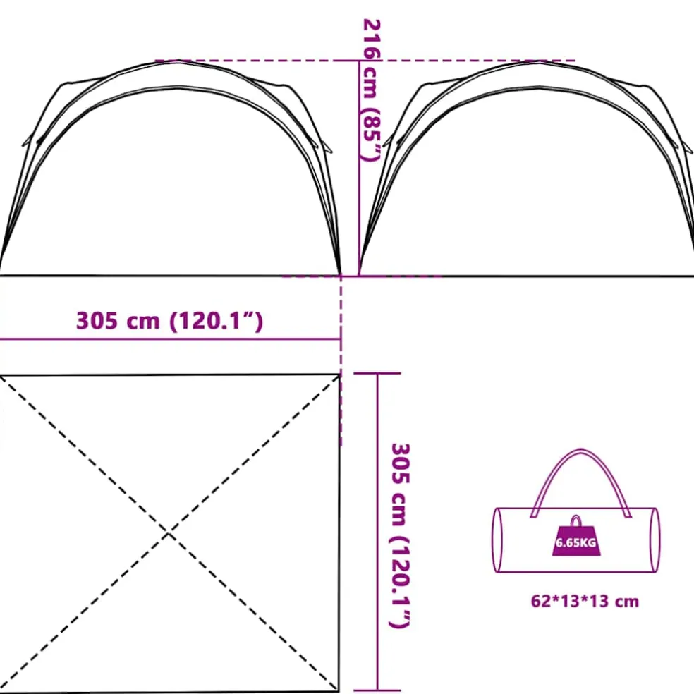 vidaXL Partytent waterdicht wit