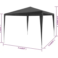 vidaXL Partytent 3x3 m PE antraciet