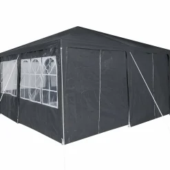 vidaXL Partytent 400 x 400 x 266 cm Antracietkleurig Polyetheen