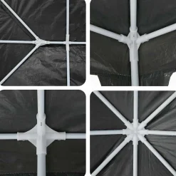 vidaXL Partytent 400 x 400 x 266 cm Antracietkleurig Polyetheen