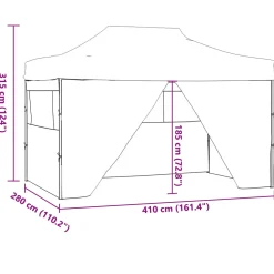 vidaXL Partytent 280 x 410 x 315 cm Antracietkleurig Oxford Stof