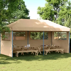 vidaXL Partytent 292 x 580 x 315 cm Beige Oxford Stof