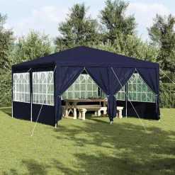 vidaXL Partytent 400 x 400 x 266 cm Blauw Polyetheen