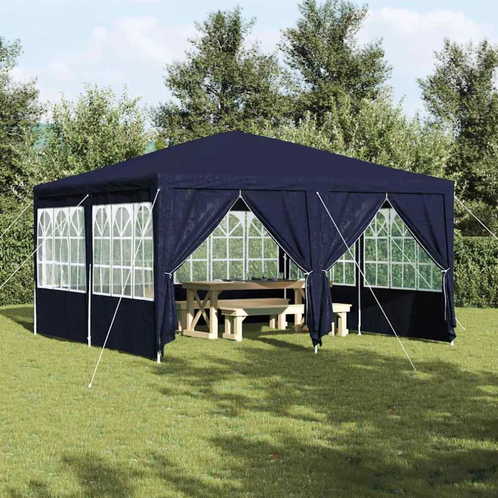 vidaXL Partytent 400 x 400 x 266 cm Blauw Polyetheen
