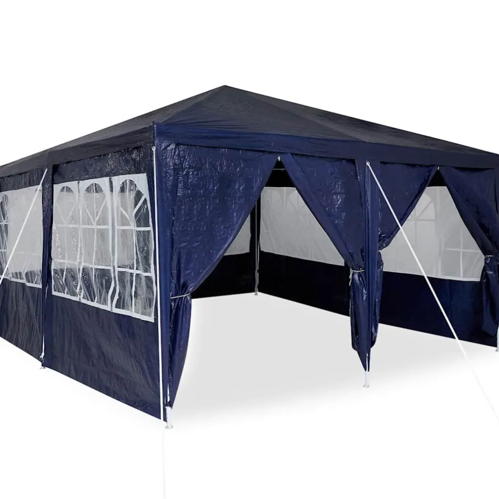 vidaXL Partytent 400 x 400 x 266 cm Blauw Polyetheen