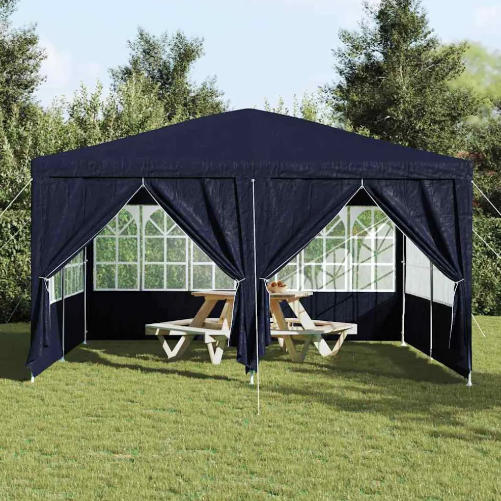 vidaXL Partytent 400 x 400 x 266 cm Blauw Polyetheen