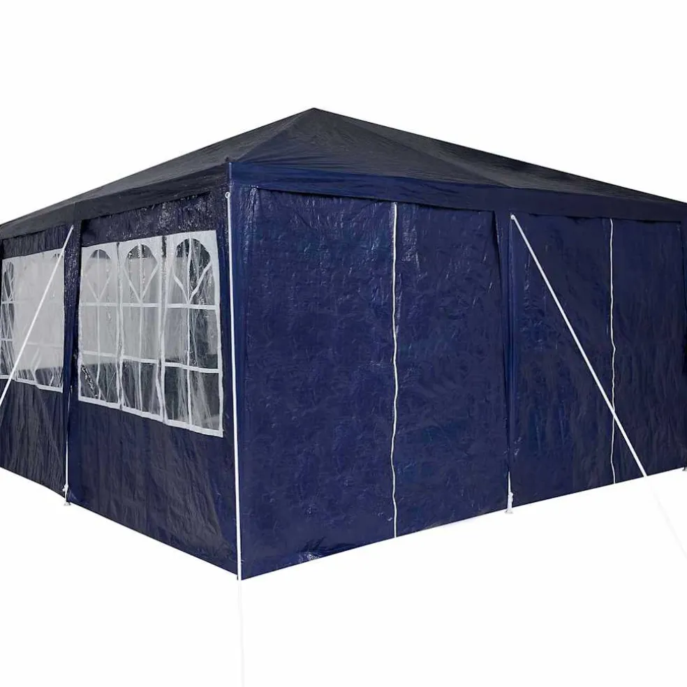vidaXL Partytent 400 x 400 x 266 cm Blauw Polyetheen