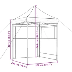 vidaXL Partytent 200 x 200 x 306 cm Bordeauxrood Oxford Stof