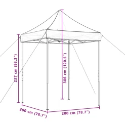 vidaXL Partytent 200 x 200 x 306 cm Bordeauxrood Oxford Stof
