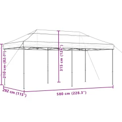 vidaXL Partytent 292 x 580 x 315 cm Bruin Oxford Stof