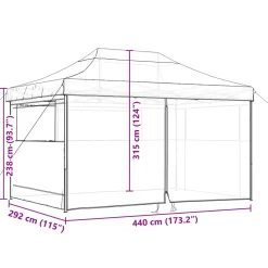vidaXL Partytent 292 x 440 x 315 cm Groen Oxford Stof