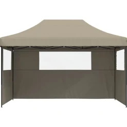 vidaXL Partytent 440 x 292 x 315 cm Taupe met Zwarte Frame