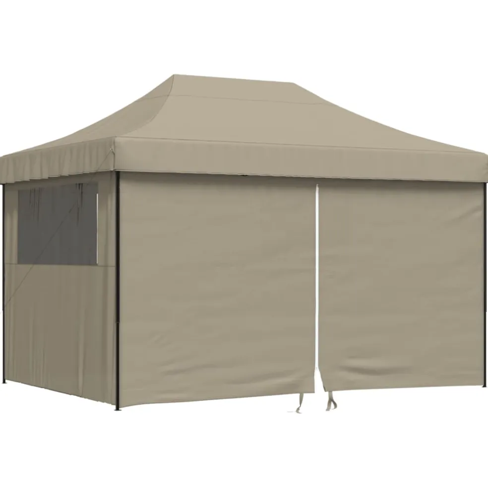vidaXL Partytent 410 x 279 x 315 cm Taupe met Zwart Frame