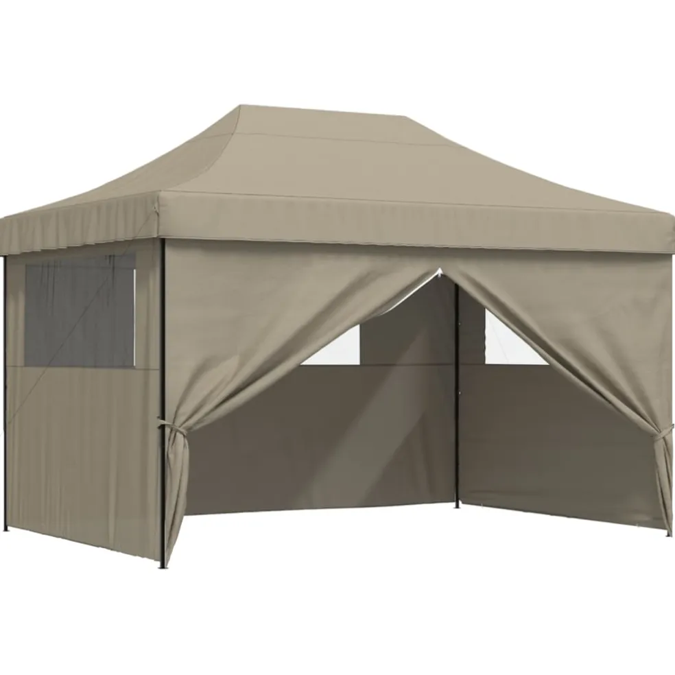 vidaXL Partytent 410 x 279 x 315 cm Taupe met Zwart Frame