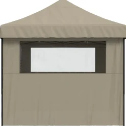 vidaXL Partytent 410 x 279 x 315 cm Taupe met Zwart Frame